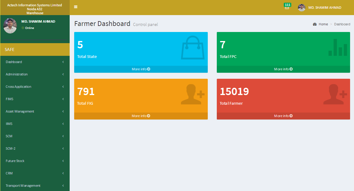 NKB ERP Farmer Dashboard Screenshot